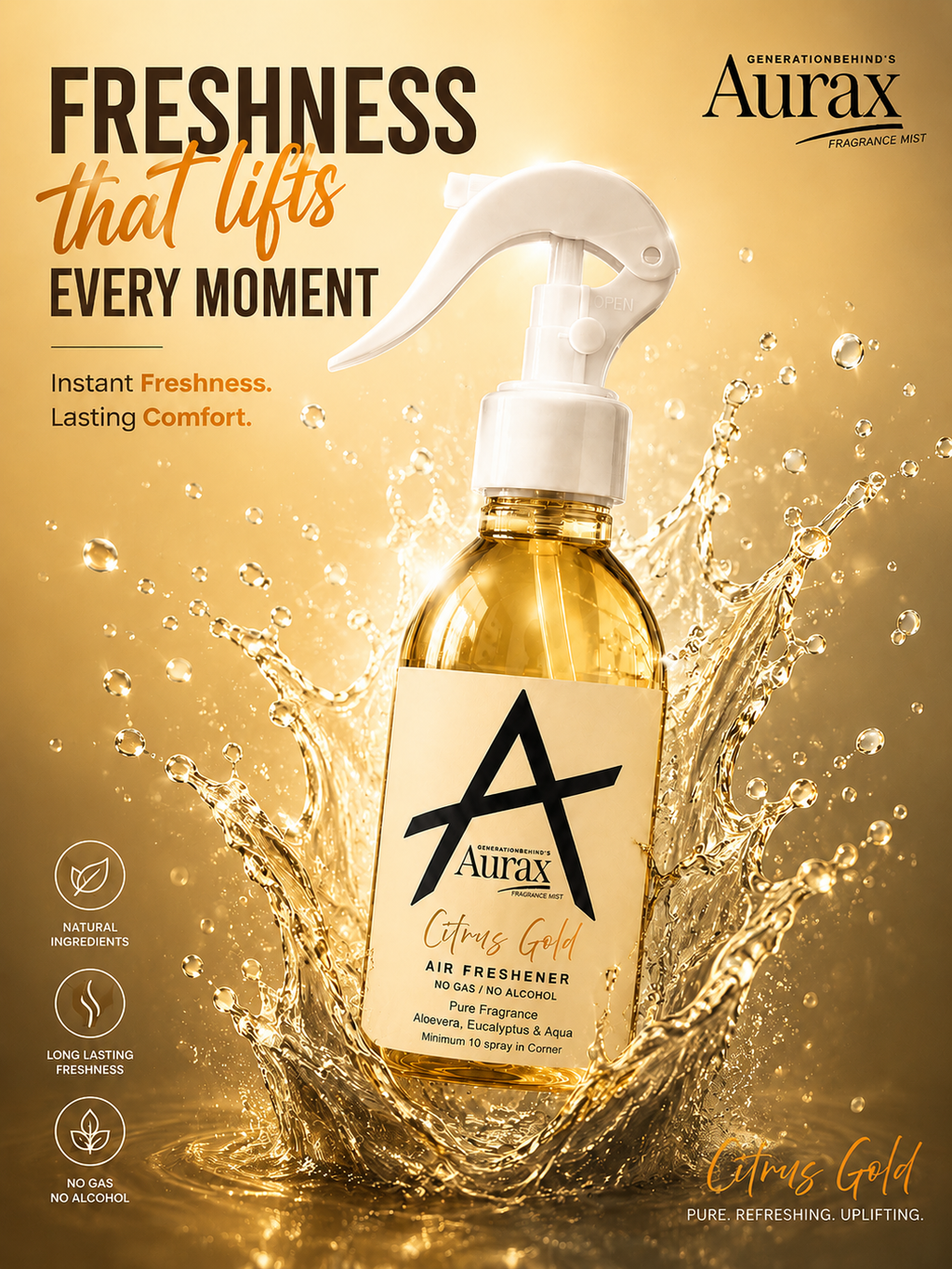 Citrus Gold Room Fragrance Mist – Aurax by Generationbehind